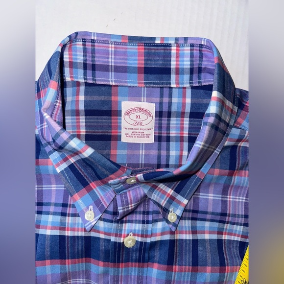 Brooks Brothers Shirt The Original‎ Polo XL Plaid Non Iron - Picture 4 of 9